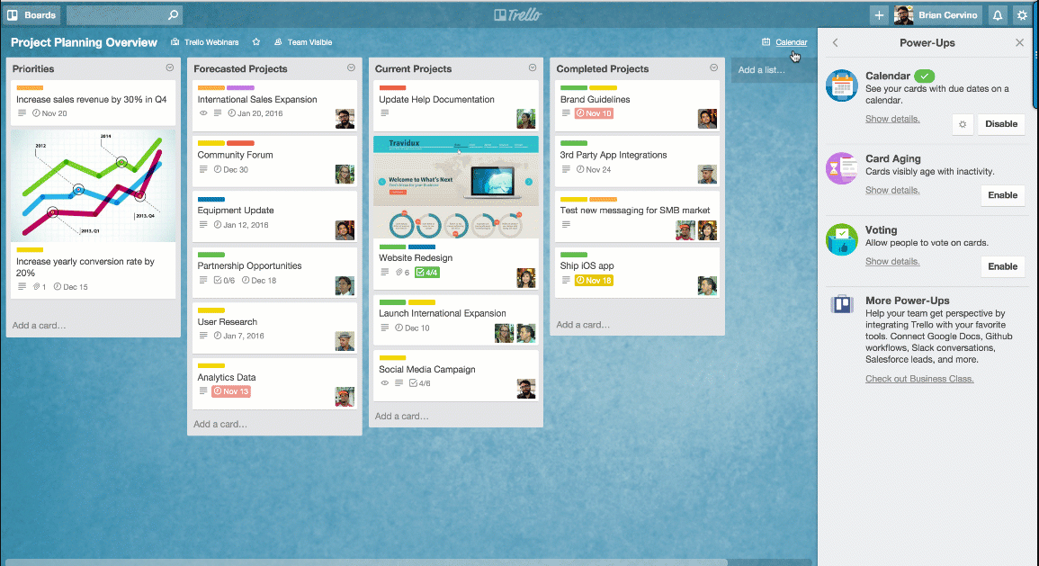 project management trello template