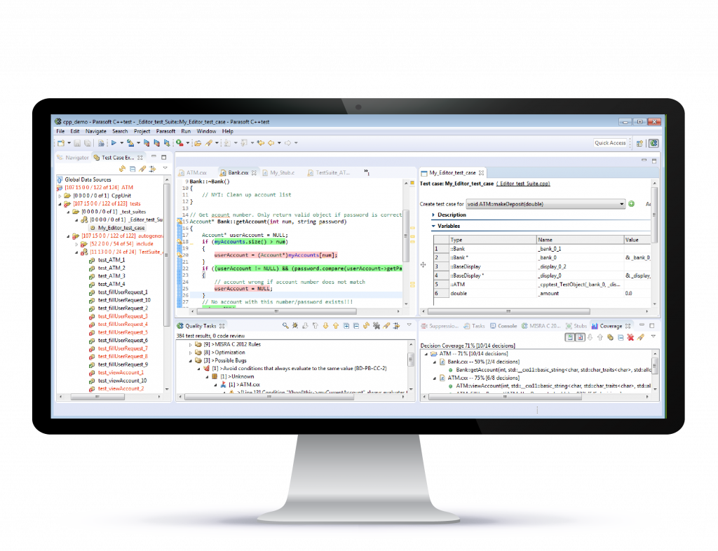 Account null. Тест эдитор. Parasoft jtest. C-Test. Parasoft c++ Test создатели.