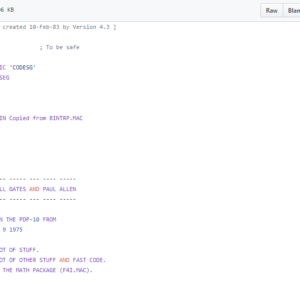 source code for GW-BASIC on GitHub