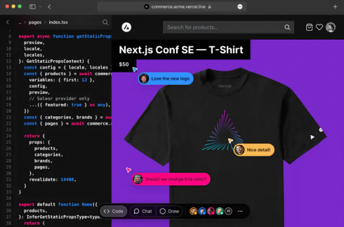 Screenshot of Next.js Live