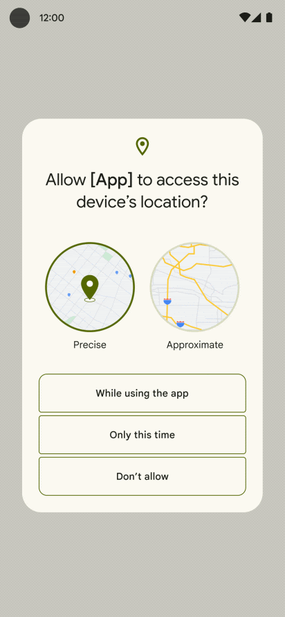 Greater control over location data in Android 12